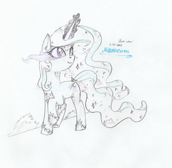Size: 4085x3981 | Tagged: safe, artist:foxtrot3, oc, oc only, pony, unicorn, glowing horn, horn, night, solo
