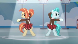 Size: 1920x1080 | Tagged: safe, screencap, lighthoof, shimmy shake, pony, 2 4 6 greaaat, g4, bipedal, clothes, spotlight