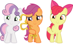 Size: 5259x3171 | Tagged: safe, artist:frownfactory, apple bloom, scootaloo, sweetie belle, earth pony, pegasus, pony, unicorn, g4, the last crusade, .svg available, bow, cutie mark crusaders, female, filly, horn, key, key to the city, proud, simple background, svg, transparent background, vector, waving, wings