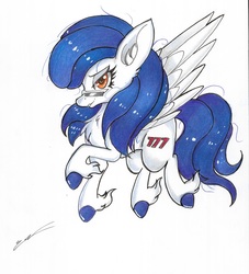 Size: 4847x5329 | Tagged: safe, artist:luxiwind, oc, oc only, oc:serendipity, pegasus, pony, absurd resolution, female, mare, solo, sunglasses, traditional art