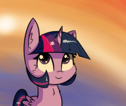 Size: 1980x1654 | Tagged: safe, artist:artiks, twilight sparkle, alicorn, pony, g4, cute, female, looking up, mare, sky, solo, twiabetes, twilight day, twilight sparkle (alicorn)