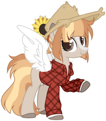 Size: 1280x1468 | Tagged: safe, artist:mintoria, oc, oc only, oc:autumn shirt, pegasus, pony, base used, colored wings, female, hat, mare, simple background, solo, straw hat, tongue out, transparent background, wings
