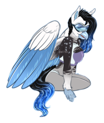 Size: 2080x2456 | Tagged: safe, artist:blackblood-queen, oc, oc only, classical hippogriff, hippogriff, anthro, digitigrade anthro, unguligrade anthro, anthro oc, classical hippogriff oc, clothes, commission, goggles, high res, hippogriff oc, simple background, solo, transparent background