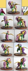 Size: 1216x3100 | Tagged: safe, artist:ubrosis, angel bunny, fluttershy, bird, pegasus, pony, g4, clothes, craft, female, hoodie, mare, photo, sculpture