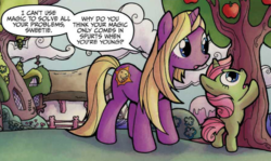 Size: 892x530 | Tagged: safe, artist:agnesgarbowska, idw, official comic, pony, unicorn, my little pony micro-series, comic, cropped, duo, female, filly, foal, mare, mother and daughter, speech bubble, unnamed character, unnamed pony