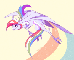 Size: 2103x1691 | Tagged: safe, artist:marbola, rainbow dash, pegasus, pony, g4, female, mare, simple background, smiling, solo