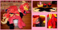 Size: 1024x525 | Tagged: artist needed, safe, sunset shimmer, alicorn, pony, g4, crown, female, irl, jewelry, photo, plushie, ponified, regalia, sunset satan, wings