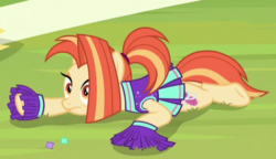Size: 507x292 | Tagged: safe, screencap, shimmy shake, pony, 2 4 6 greaaat, g4, cheerleader outfit, clothes, cropped, female, solo