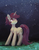 Size: 1601x2030 | Tagged: safe, artist:koviry, oc, oc only, oc:lavrushka, pony, unicorn, female, looking back, mare, night, solo, starry night, stars