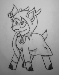 Size: 1555x1969 | Tagged: safe, artist:qilin the brat, oc, oc only, deer, pony, solo, traditional art