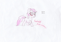 Size: 5878x4071 | Tagged: safe, oc, oc only, oc:gabriel saccharine, pony, cute, female, filly, foal, innocent, red eyes, smiling, vidaverse