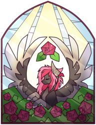 Size: 1024x1327 | Tagged: safe, artist:ak4neh, oc, oc only, pegasus, pony, solo, stained glass