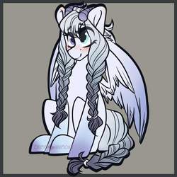 Size: 1024x1024 | Tagged: safe, artist:crimmharmony, oc, oc only, pegasus, pony, braid, braided pigtails, braided tail, horns, simple background, solo