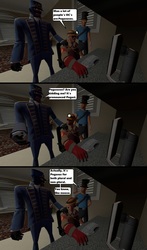 Size: 1920x3272 | Tagged: safe, artist:meltingman234, artist:thecrucifieddevil, oc, oc only, 3d, barely pony related, comic, computer, engineer, gmod, scout, spy, text