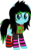 Size: 581x951 | Tagged: safe, artist:lightningbolt, derpibooru exclusive, oc, oc only, oc:scene chick, earth pony, pony, g4, .svg available, arm warmers, clothes, colored pupils, dyed mane, dyed tail, ear piercing, earring, eyeliner, female, happy, jewelry, looking at you, makeup, mare, movie accurate, necklace, nose piercing, piercing, scene, scene kid, shirt, simple background, smiling, snake bites, socks, solo, striped socks, svg, t-shirt, transparent background, vector