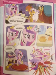 Size: 1200x1600 | Tagged: safe, artist:marta jamrógiewicz, official comic, gilda, prince rutherford, princess cadance, dragon, g4, the voice of reason, fail, ouch, slipping, tripping