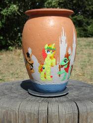 Size: 774x1032 | Tagged: safe, artist:malte279, oc, oc:miss libussa, pony, unicorn, clay, craft, czequestria, czequestria 2019, jar, mascot, prague, vase