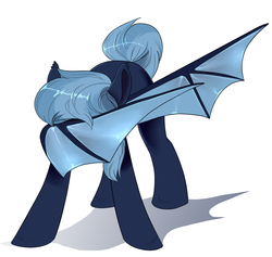 Size: 2170x2055 | Tagged: safe, artist:devi_shade, oc, oc only, oc:midnight harmony, bat pony, pony, bat pony oc, bat wings, dab, female, high res, mare, simple background, solo, white background, wing dab, wings