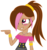 Size: 916x975 | Tagged: safe, artist:lhenao, oc, oc:rosselia, human, equestria girls, g4, brown hair, clothes, heart necklace, jewelry, latin american, necklace, pink eyes, pink hair, ponytail, shirt, shorts