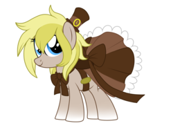 Size: 1400x1050 | Tagged: safe, artist:crystal-tranquility, oc, oc only, oc:timestep, earth pony, pony, clothes, dress, female, hat, mare, simple background, solo, transparent background