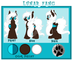 Size: 1600x1333 | Tagged: safe, artist:crystal-tranquility, oc, oc only, oc:lunar fang, bat pony, pony, deviantart watermark, female, mare, obtrusive watermark, reference sheet, solo, watermark
