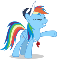Size: 5000x5209 | Tagged: safe, artist:luckreza8, rainbow dash, pegasus, pony, 2 4 6 greaaat, g4, absurd resolution, cap, eyes closed, female, hat, simple background, smiling, solo, transparent background, underhoof, vector