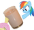 Size: 718x627 | Tagged: safe, fluttershy, rainbow dash, pony, g4, chocolate, chocolate milk, denied, milk