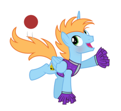 Size: 1697x1557 | Tagged: safe, artist:darbypop1, oc, oc only, oc:harmony star, alicorn, pony, 2 4 6 greaaat, g4, alicorn oc, ball, cheerleader outfit, clothes, male, simple background, solo, stallion, transparent background