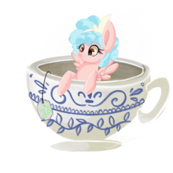 Size: 2048x2048 | Tagged: safe, artist:sweetkllrvane, cozy glow, pony, g4, cozybetes, cup, cup of pony, cupcake, cute, female, filly, food, high res, micro, tea
