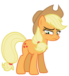 Size: 5928x6586 | Tagged: safe, artist:estories, applejack, earth pony, pony, g4, absurd resolution, female, frown, simple background, solo, transparent background, vector