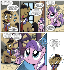 Size: 1960x2150 | Tagged: safe, artist:brenda hickey, idw, diamond tiara, filthy rich, earth pony, pony, g4, spoiler:comic, spoiler:comicspiritoftheforest03, cute, darling, diamondbetes, father and daughter, fatherly love, female, male, puppy dog eyes