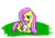 Size: 1000x700 | Tagged: safe, artist:dark-kisame, angel bunny, fluttershy, g4, grass, simple background