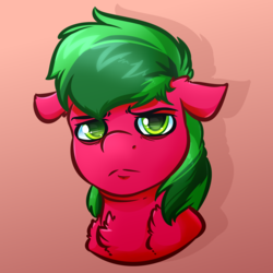 Size: 4000x4000 | Tagged: safe, artist:witchtaunter, oc, oc only, oc:melon specter, pegasus, pony, bags under eyes, bust, commission, frown, portrait, solo, tired