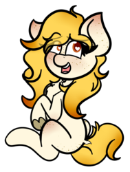 Size: 2400x3178 | Tagged: safe, artist:theawkwarddork, oc, oc only, oc:gingersnaps, earth pony, pony, freckles, heart eyes, high res, simple background, solo, sticker, transparent background, underhoof, wingding eyes