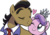 Size: 840x585 | Tagged: safe, artist:brenda hickey, idw, diamond tiara, filthy rich, earth pony, pony, g4, spirit of the forest #3, spoiler:comic, background removed, cheek kiss, cute, diamondbetes, equestria's best father, father and daughter, fatherly love, female, filly, filthybetes, kissing, male, simple background, smiling, stallion, tiaralove, transparent background