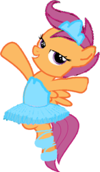 Size: 411x706 | Tagged: safe, artist:angrymetal, scootaloo, pegasus, pony, g4, 1000 hours in ms paint, arms wide open, ballerina, ballet, ballet slippers, bipedal, clothes, cute, cutealoo, female, girly, jewelry, scootarina, scootatutu, scootutu, shoes, simple background, skirt, skirtaloo, smiling, solo, standing on one leg, tiara, tomboy taming, transparent background, tutu