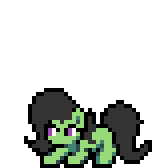 Size: 168x168 | Tagged: safe, artist:bitassembly, oc, oc only, oc:filly anon, earth pony, pony, animated, crouching, female, filly, headbob, pixel art, simple background, solo, swaying hips, transparent background