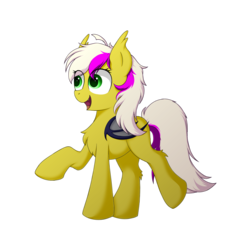 Size: 1600x1600 | Tagged: safe, artist:gleamyvision, oc, oc only, oc:little wolf, bat pony, pony, bat pony oc, hoof hold, medibang paint, simple background, smiling, solo, transparent background, wings, wings down