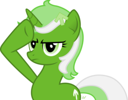 Size: 1864x1459 | Tagged: safe, artist:arifproject, oc, oc only, oc:upvote, pony, derpibooru, g4, derpibooru ponified, determined, meta, ponified, rainbow dash salutes, salute, simple background, solo, transparent background, unicorn oc, vector