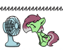 Size: 1200x960 | Tagged: safe, artist:sugar morning, oc, oc only, oc:watermelon success, pegasus, pony, aaaaaaaaaa, animated, cute, eyes closed, fan, female, freckles, gif, happy, hnnng, ocbetes, open mouth, screaming, short hair, silly, simple background, transparent background