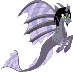 Size: 2750x2732 | Tagged: safe, artist:lightningbolt, derpibooru exclusive, pony, siren, g4, .svg available, cloven hooves, colored pupils, curved horn, fangs, fins, fish tail, floating, happy, high res, horn, kellin quinn, male, movie accurate, ponified, scales, simple background, sleeping with sirens, slit pupils, smiling, solo, svg, transparent background, vector