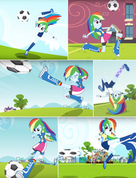 Size: 1363x1780 | Tagged: safe, screencap, rainbow dash, equestria girls, g4, my little pony equestria girls: choose your own ending, sock it to me, ball, collage, female, football, movie, sports