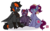 Size: 4067x2525 | Tagged: safe, artist:ruef, oc, oc only, oc:blazing heart, oc:crafted sky, oc:sweeping quill, earth pony, hippogriff, pony, cute, family, family photo, female, interspecies offspring, male, neck feathers, oc x oc, offspring, parent:oc:blazing heart, parent:oc:crafted sky, parents:oc x oc, shipping, straight, talons, wings