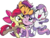Size: 1291x980 | Tagged: safe, artist:brendahickey, idw, apple bloom, diamond tiara, scootaloo, sweetie belle, earth pony, pegasus, pony, unicorn, g4, spoiler:comic, spoiler:comicspiritoftheforest03, ^^, apple bloom's bow, background removed, bipedal, bow, cute, cutie mark crusaders, eyes closed, female, filly, foal, group hug, hair bow, horn, hug, jewelry, one eye closed, open mouth, open smile, simple background, sitting, smiling, standing, standing on one leg, tiara, tiaralove, transparent background