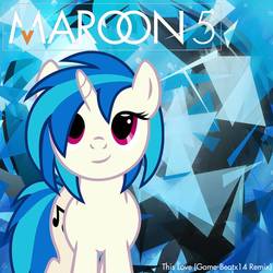Size: 894x894 | Tagged: safe, artist:vaux111, dj pon-3, vinyl scratch, pony, unicorn, g4, female, mare, maroon 5, smiling, solo, song reference, this love
