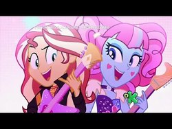 Size: 480x360 | Tagged: safe, screencap, kiwi lollipop, sunset shimmer, equestria girls, equestria girls specials, g4, my little pony equestria girls: better together, my little pony equestria girls: sunset's backstage pass, k-lo