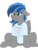 Size: 768x1024 | Tagged: safe, artist:littlebibbo, derpibooru exclusive, oc, oc:bibbo, pegasus, pony, :t, angry, clothes, female, floppy ears, freckles, in denial, mare, one ear down, shirt, short, simple background, sitting, t-shirt, wings