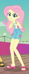 Size: 406x1039 | Tagged: safe, screencap, fluttershy, equestria girls, g4, i'm on a yacht, my little pony equestria girls: better together, clothes, cute, feet, female, geode of fauna, legs, magical geodes, sandals, shorts, shyabetes