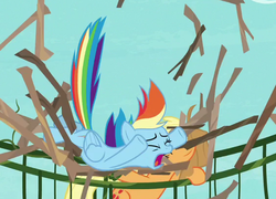 Size: 564x406 | Tagged: safe, screencap, applejack, rainbow dash, pony, g4, non-compete clause