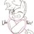 Size: 2400x2400 | Tagged: safe, artist:maren, oc, oc:blue chewings, pony, chew toy, heart shaped, high res, one eye closed, sketch, wink